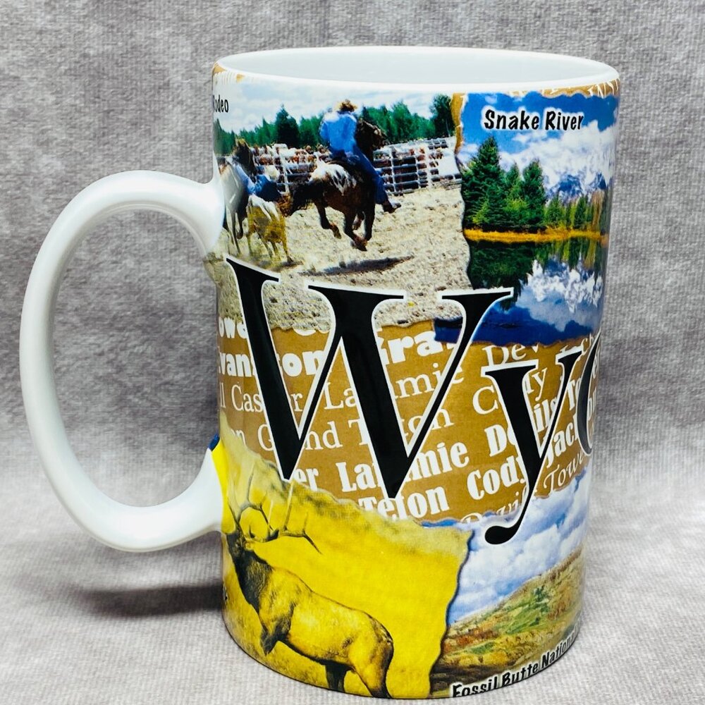 Wyoming Souvenir Mug 16oz  Scenic Landmarks & National Parks Americanware
